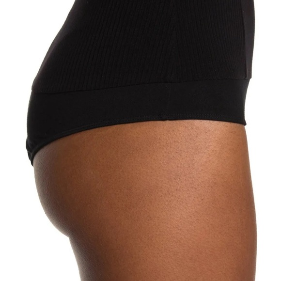 PAIGE *Anemone* black stretch ribbed halter bodysuit XS - Picture 3 of 7